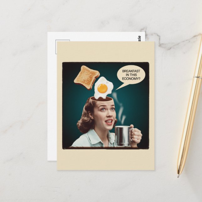 Frukosten i denna ekonomi Surreal Woman Vykort (Fram/Back In Situ)