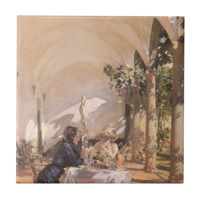 Frukosten i Loggia av John Singer Sargent Kakelplatta (Framsidan)