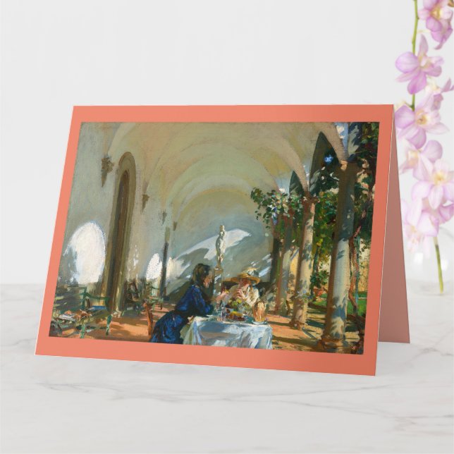 Frukosten i Loggia, Sargent 1910 Kort (Orkide)