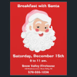 Frukosten med julflyget reklamblad<br><div class="desc">Den här öga-fångstflygaren är perfekt för att marknadsföra frukost med jultomten eller andra speciella firanden. Den har en bild av stil som visar att Jultomten står mot en ljusröd bakgrund. All text på den här flygbladet kan anpassas med din egen information.</div>