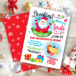 Frukosten med julinbjudan till Santa Pancakes Inbjudningar