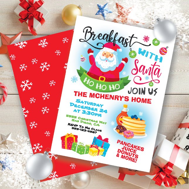 Frukosten med julinbjudan till Santa Pancakes Inbjudningar (Skapare uppladdad)