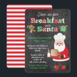 Frukosten med Santa Chalkboard Stil Inbjudningar<br><div class="desc">Den här roligten och den festliga frukost med inbjudan till jultomte i Stil är perfekt för en frukost med tematarrangemang i Santa Tema! Den här designen har en bakgrund i stil,  en skarp jul färg mönster brev och ett vackert Jultomten med en stapel av pannkakor och mjölk.</div>