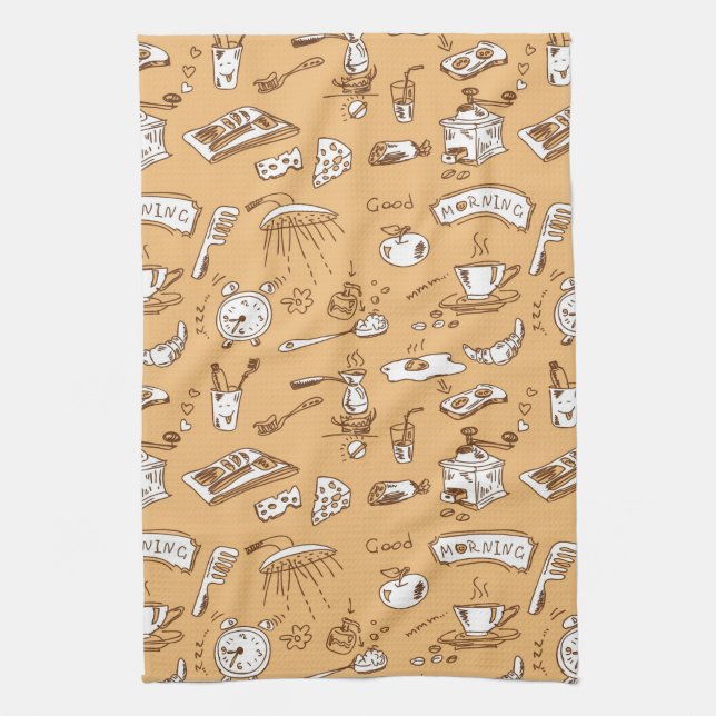Frukosten Mönster 2 Kökshandduk (Vertikal)