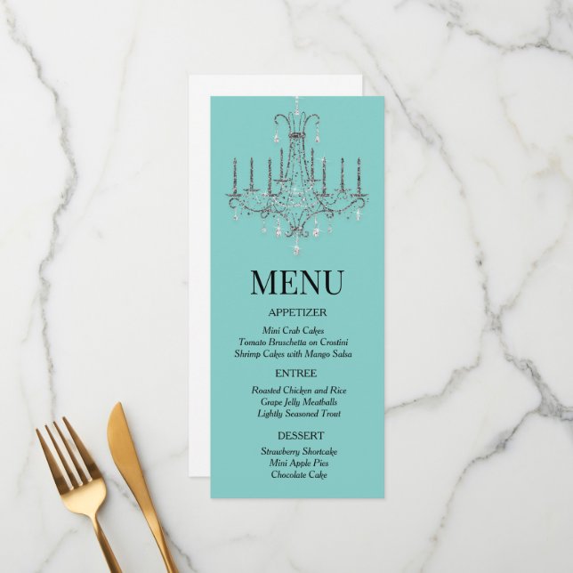 Frukosten på Chandelier Menu Meny (Fram/Back In Situ)