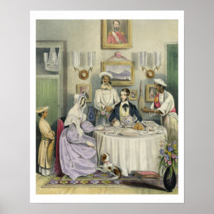 Frukosten, pläterar 3 från "Anglo indier, engra Poster