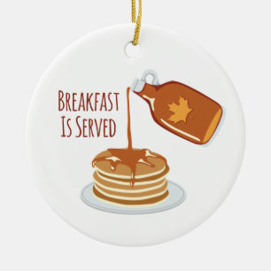 Frukosten serveras julgransprydnad keramik
