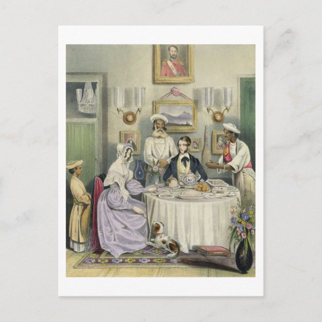 Frukosten, tallrik 3 från Anglo Indians, engra Vykort (Framsida)