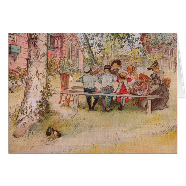 Frukosten under Big Birch av Carl Larsson Hälsningskort (Framsidan Horizontal)