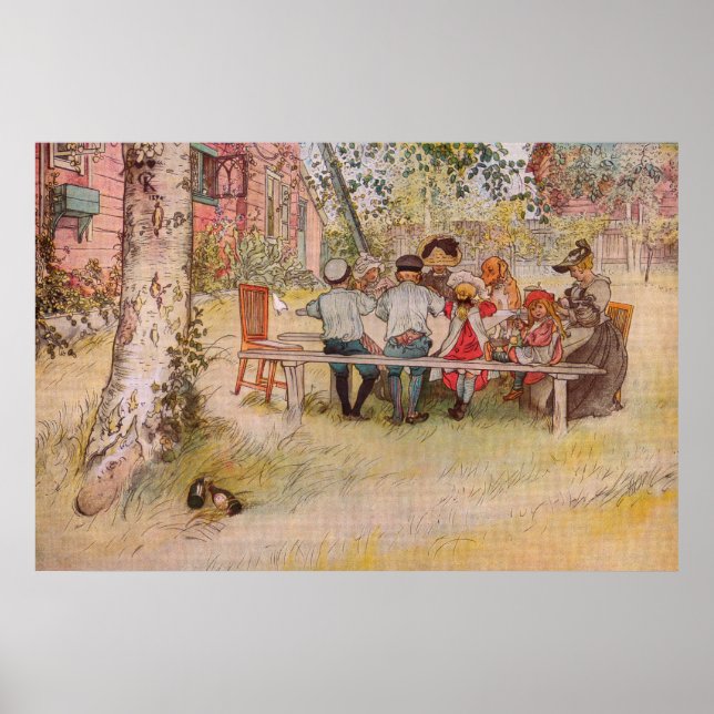 Frukosten under Big Birch av Carl Larsson Poster (Framsidan)