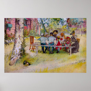 Frukosten under födelsetalet - Carl Larsson Skriv  Poster
