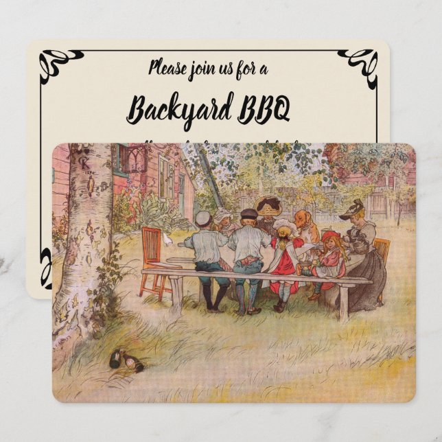 Frukosten under inbjudan till Big Birch BBQ-partie (Fram/baksida)