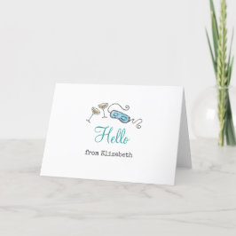 Frukosten vid Tiffanys Hand Illustrated Personaliz Tack Kort