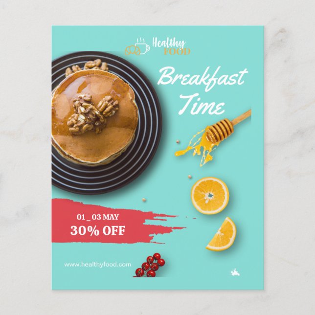 Frukostförsäljning, kaffeshoppmerande meny (Framsidan)