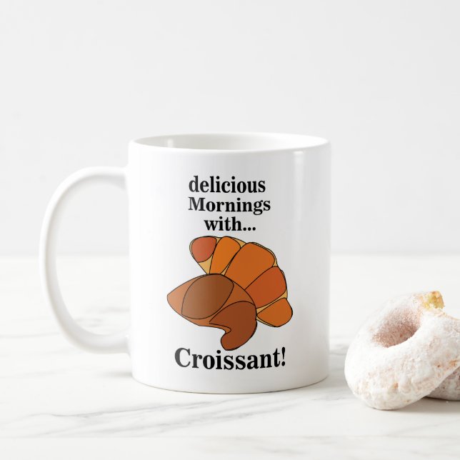 Frukostmat Croissant Kaffemugg (Med munk)