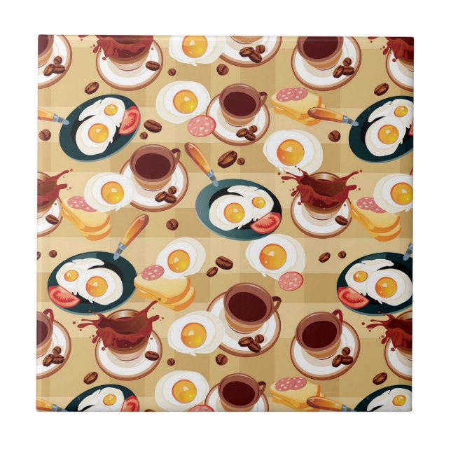Frukostmönster 3 kakelplatta (Framsidan)