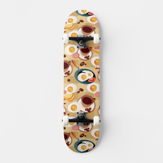 Frukostmönster 3 skateboard bräda 19,5 cm (Framsida)