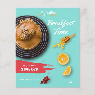Frukostrea, Kaffebutik Frukostmeny Flygblad