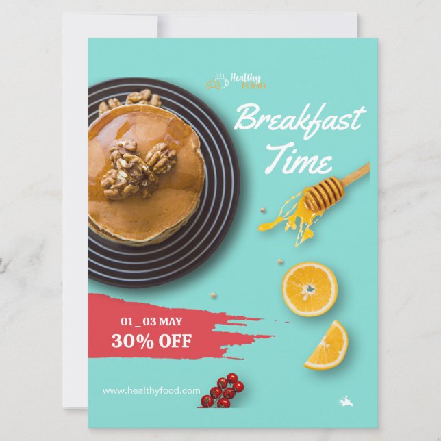 Frukostrea, Kaffebutik Frukostmeny Inbjudningar (Framsida)