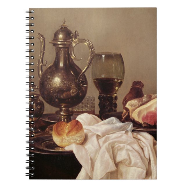 Frukoststilleben (olja på panel) anteckningsbok (Framsidan)