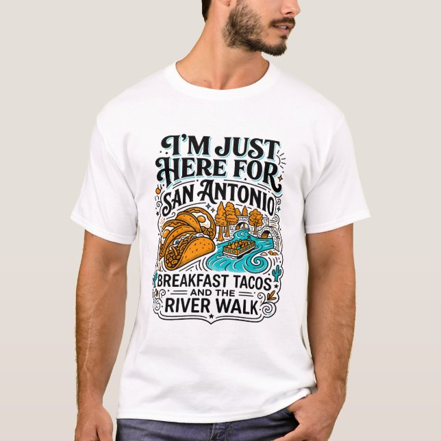 Frukosttacos och River Walk i San Antonio T Shirt (Framsida)
