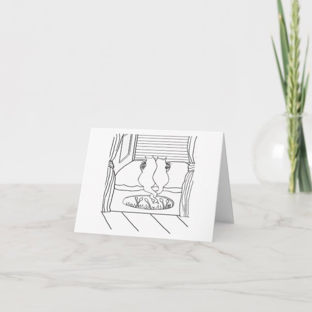 Frukosttid för katter 🐈 🐈 ‍ ⬛ tack kort (Framsida)