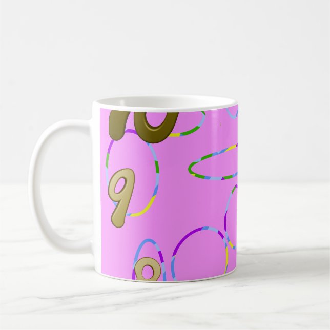 Frukosttidskretsar Loops Modern Rosa Magenta Kaffemugg (Vänster)