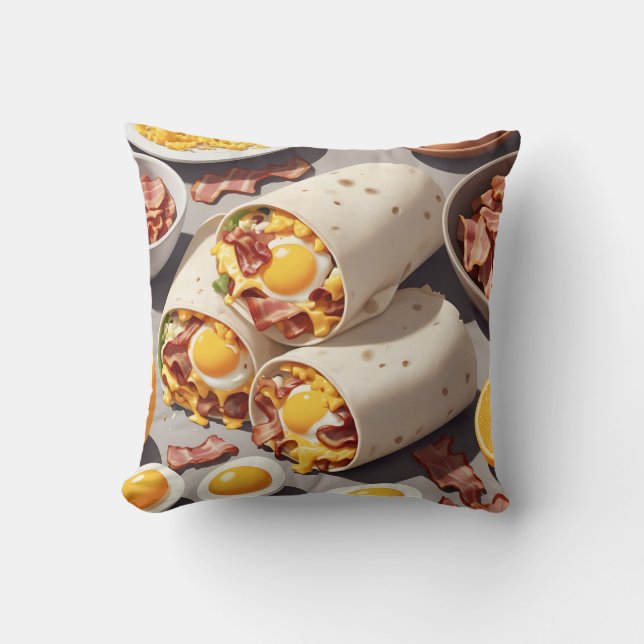 Frukostwrap med Bacon Ägg Ost Kudde (Framsida)