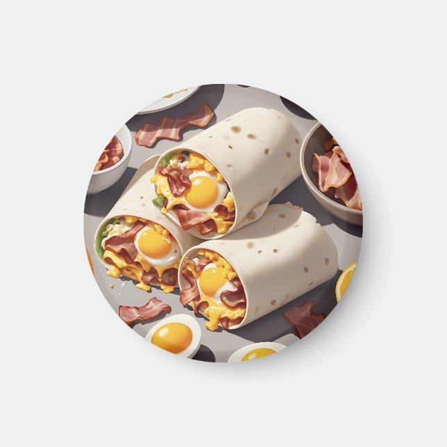 Frukostwrap med Bacon Ägg Ost Magnet (Framsidan)