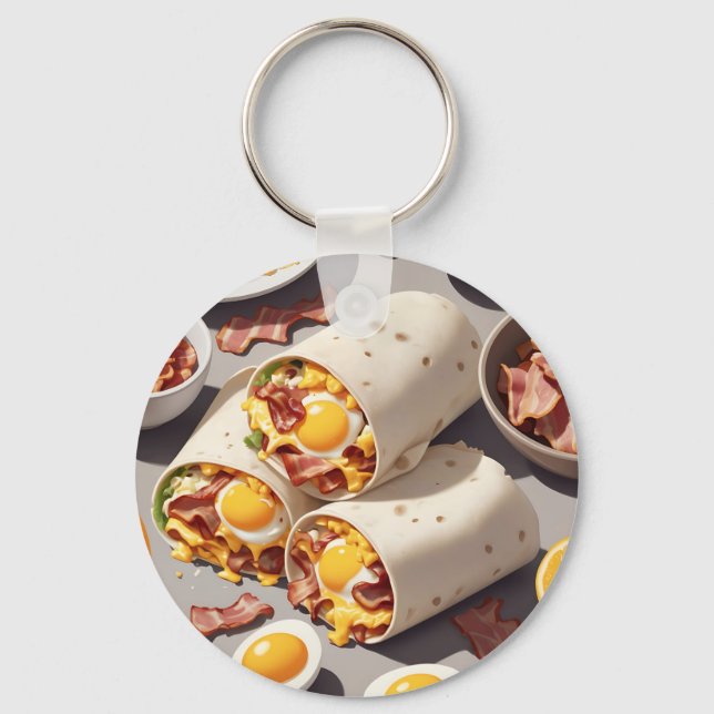 Frukostwrap med Bacon Ägg Ost Nyckelring (Framsida)