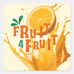 Frukt 4 fyrkantigt klistermärke