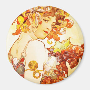 Frukt Alphonse Mucha - magnet