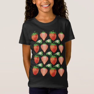 Frukt Älskare Vegans Strawberry Mönster Fruitarian T Shirt
