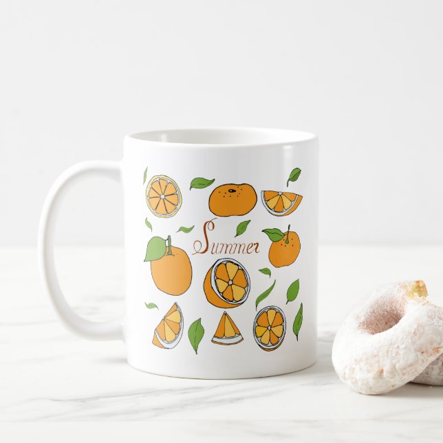 Frukt är sommar Minimalistisk Söt  Kaffe Mugg (Med munk)