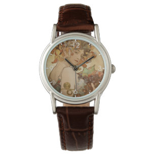 Frukt (Art nouveau) (Porträtt) (hondjur) (frukt) Armbandsur