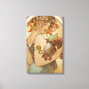 Frukt (Art nouveau) (Porträtt) (hondjur) (frukt) Canvastryck