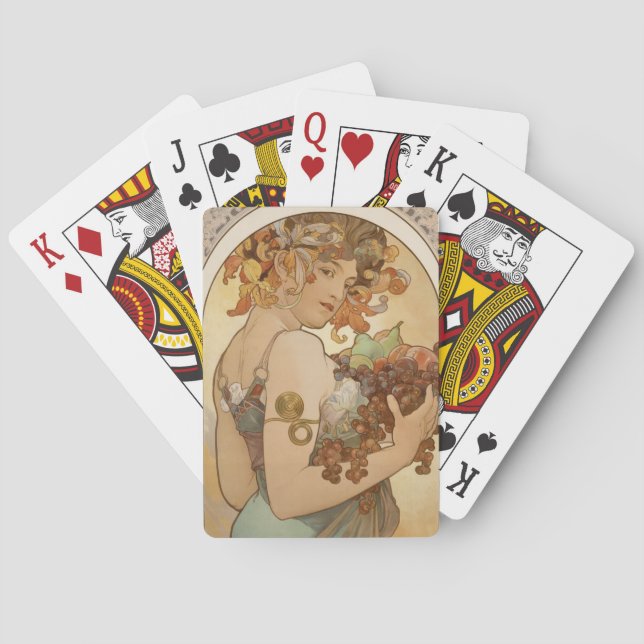 Frukt (Art nouveau) (Porträtt) (hondjur) (frukt) Casinokort (Baksidan)