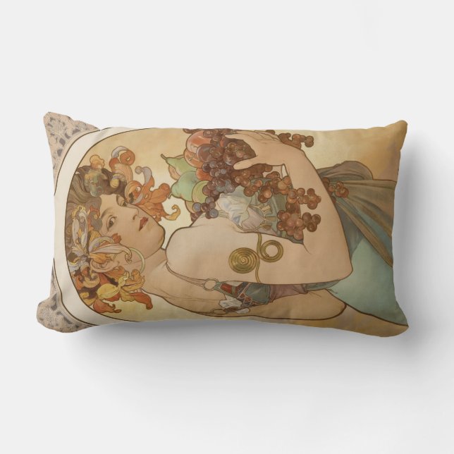 Frukt (Art nouveau) (Porträtt) (hondjur) (frukt) Lumbarkudde (Framsida)