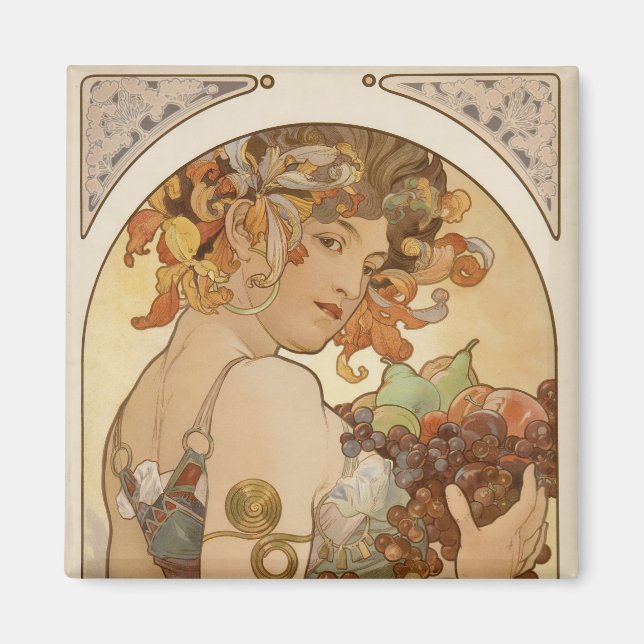Frukt (Art nouveau) (Porträtt) (hondjur) (frukt) Magnet (Framsidan)