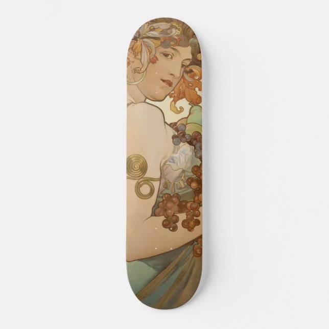 Frukt (Art nouveau) (Porträtt) (hondjur) (frukt) Mini Skateboard Bräda 18,5 Cm (Framsida)