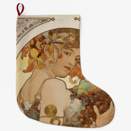 Frukt (Art nouveau) (Porträtt) (hondjur) (frukt) Stor Julstrumpa