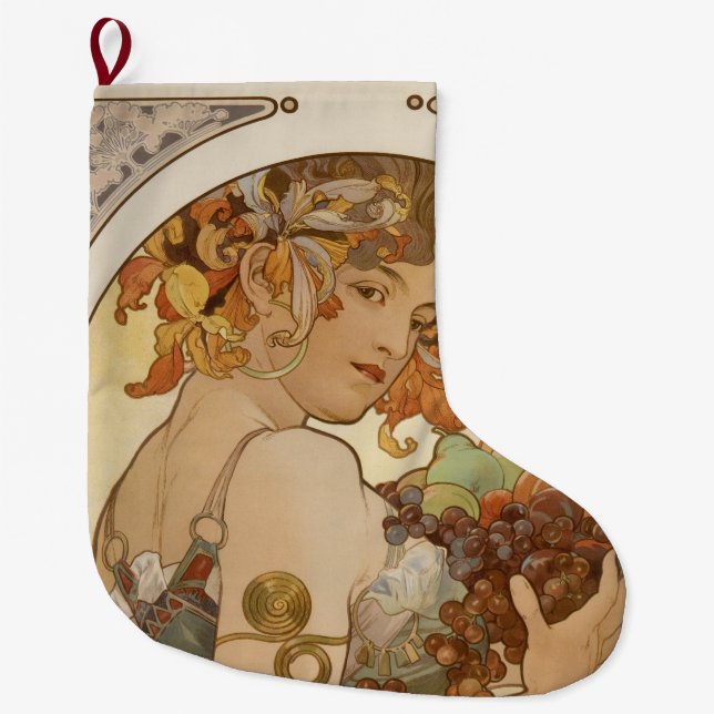 Frukt (Art nouveau) (Porträtt) (hondjur) (frukt) Stor Julstrumpa (Framsidan)