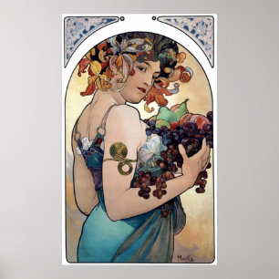 Frukt av Alfons Mucha 1897 Poster