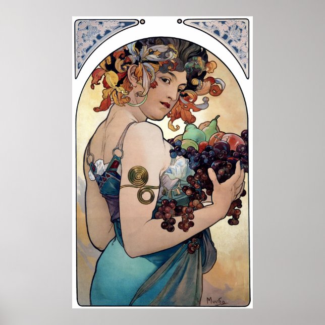 Frukt av Alfons Mucha 1897 Poster (Framsidan)