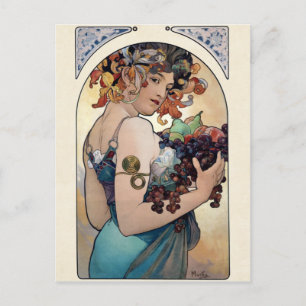 Frukt av Alfons Mucha 1897 Vykort