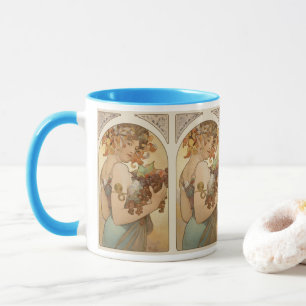 Frukt av Alphonse Mucha, Vintage Art Nouveau Mugg