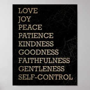 Frukt av andan - dygder - glitter poster