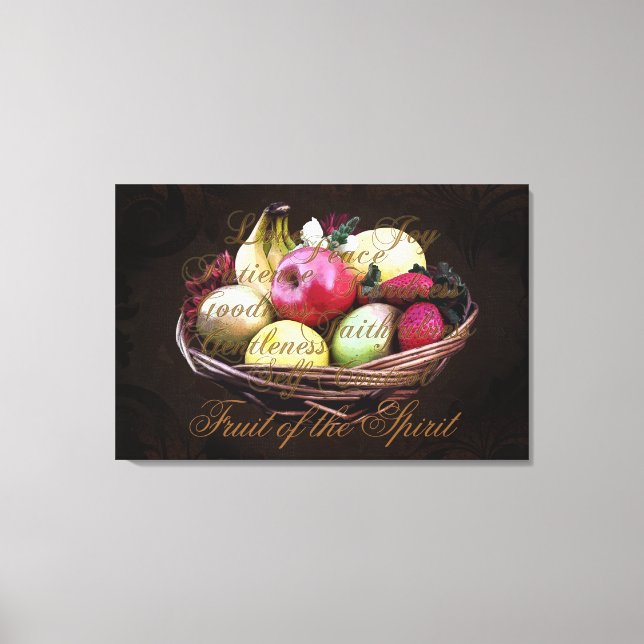 Frukt av andan, färgstark kristen väggkonst canvastryck (Framsida)