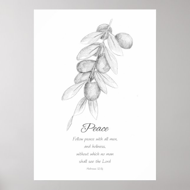 Frukt av Anden Hebreerbrev 12:14 Bibelvers Poster (Framsidan)