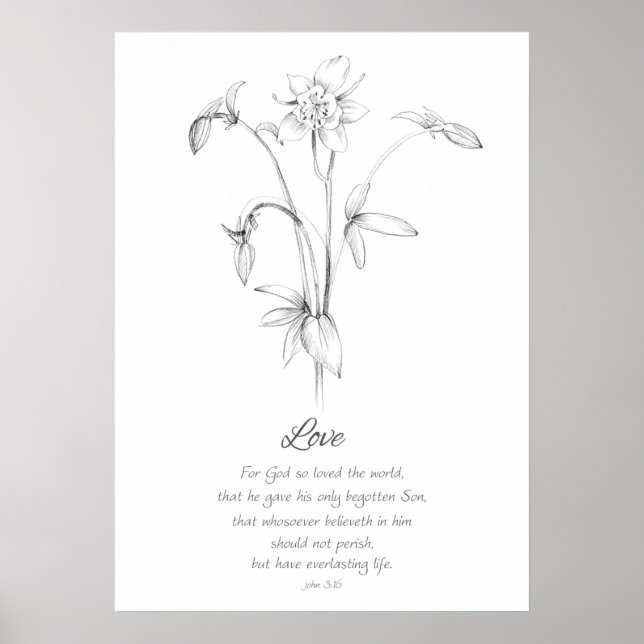 Frukt av Anden Johannes 3:16 Kärlek Skrift Bibeln Poster (Framsidan)